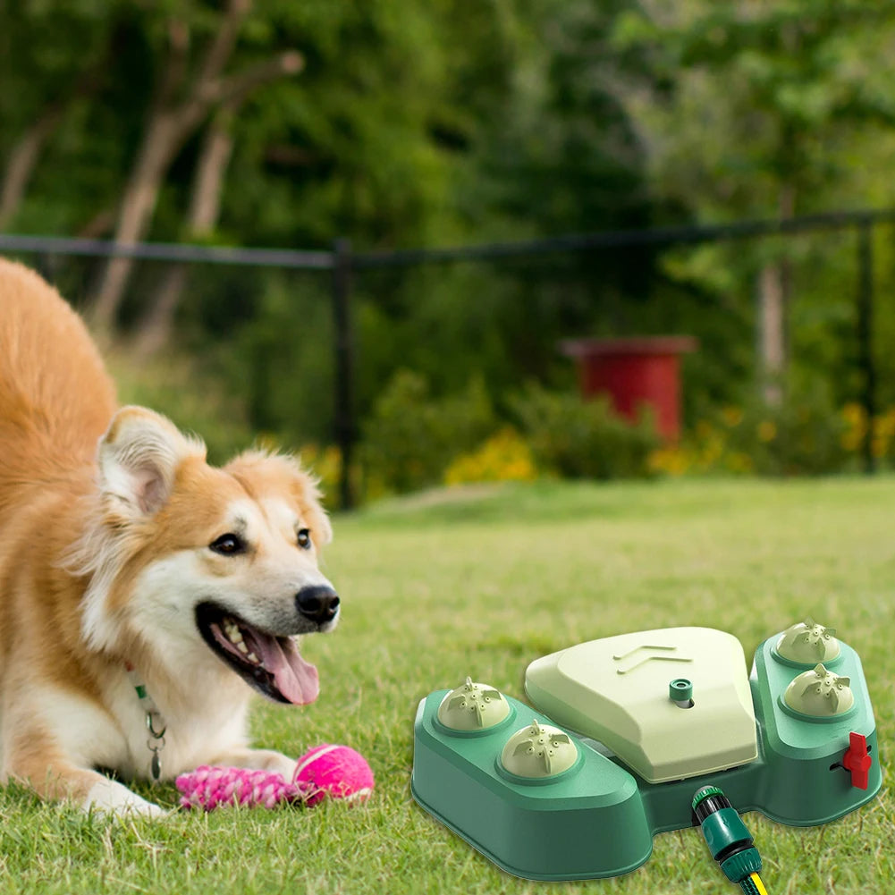 Dog Playing Water Toy Step on Sprinkler Activated Automatic Squirting Water Provides for Pet Water Sprinkler for Garden Watering