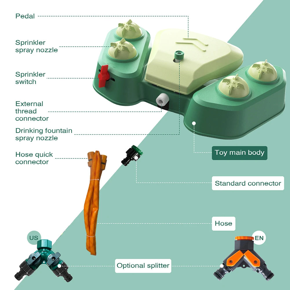 Dog Playing Water Toy Step on Sprinkler Activated Automatic Squirting Water Provides for Pet Water Sprinkler for Garden Watering
