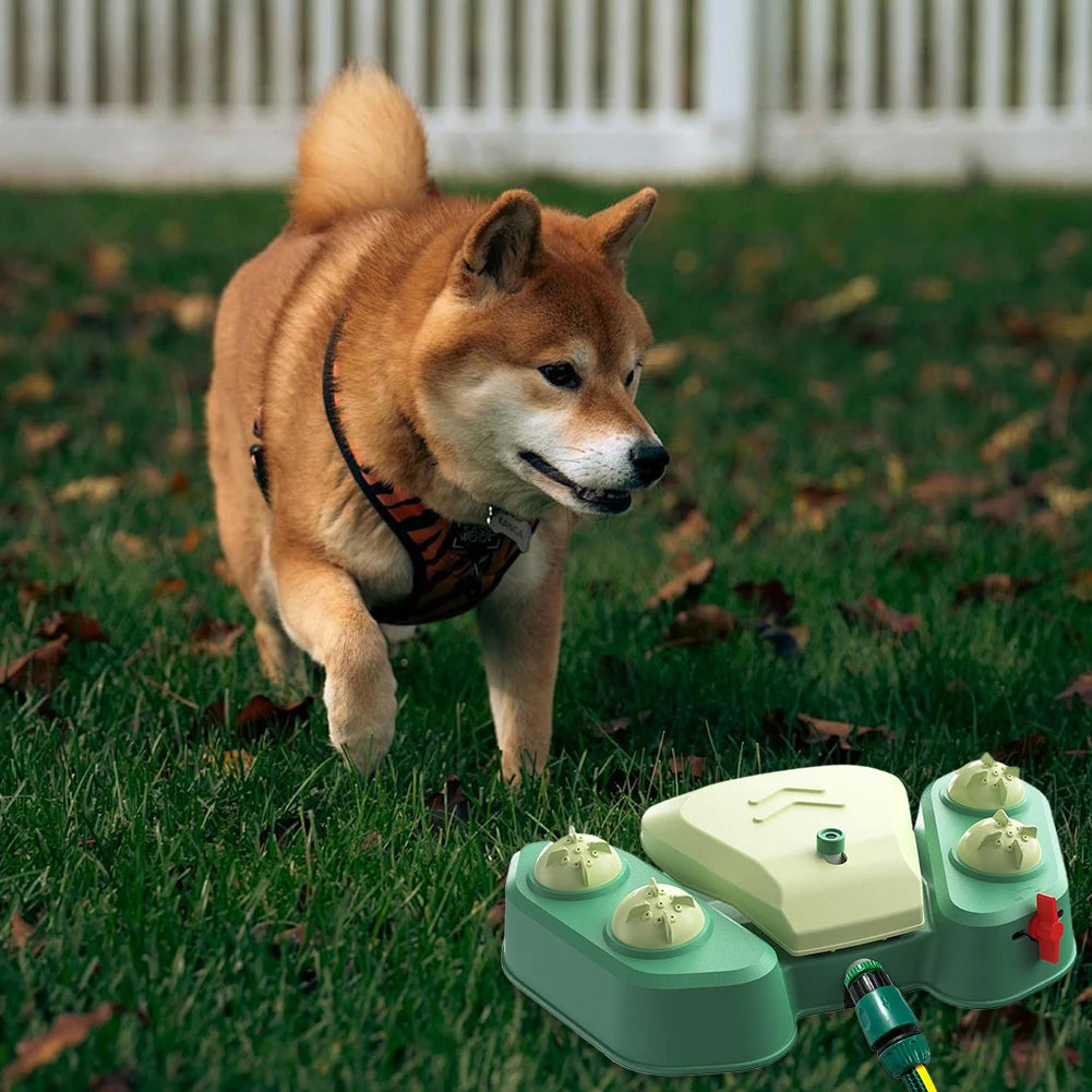 Dog Playing Water Toy Step on Sprinkler Activated Automatic Squirting Water Provides for Pet Water Sprinkler for Garden Watering