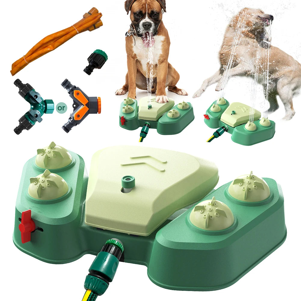Dog Playing Water Toy Step on Sprinkler Activated Automatic Squirting Water Provides for Pet Water Sprinkler for Garden Watering