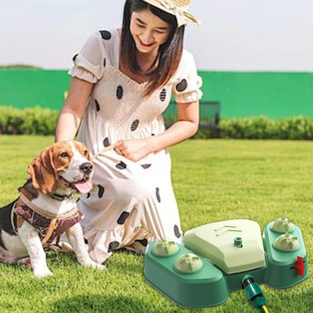 Dog Playing Water Toy Step on Sprinkler Activated Automatic Squirting Water Provides for Pet Water Sprinkler for Garden Watering